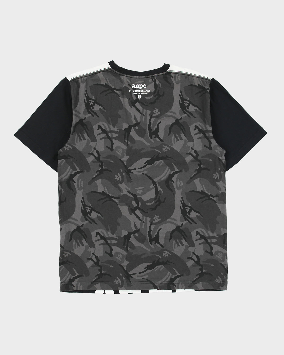 Aape By A Bathing Ape Heavyweight Stitch Split Camo Crossbones Crewneck T-Shirt - M