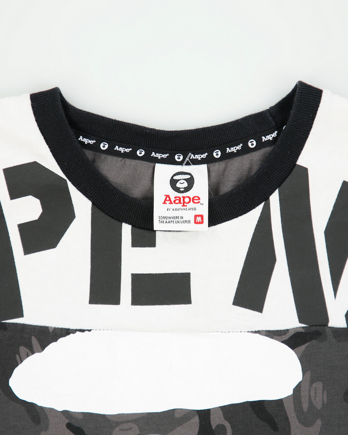 Aape By A Bathing Ape Heavyweight Stitch Split Camo Crossbones Crewneck T-Shirt - M