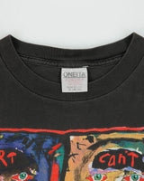 Vintage 1991 Fred Dabb 'Art Can't Hurt You' Heavyweight Oneita Power-T Single Stitch Made In USA Crewneck T-Shirt - XL