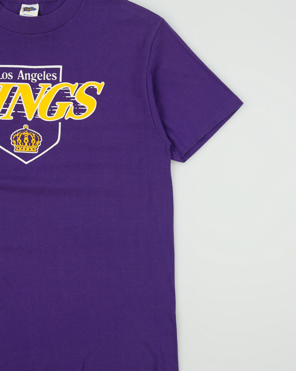 Vintage 1988 Los Angeles Kings Ice Hockey NHL Trench Single Stitch Made In USA Crewneck T-Shirt - L