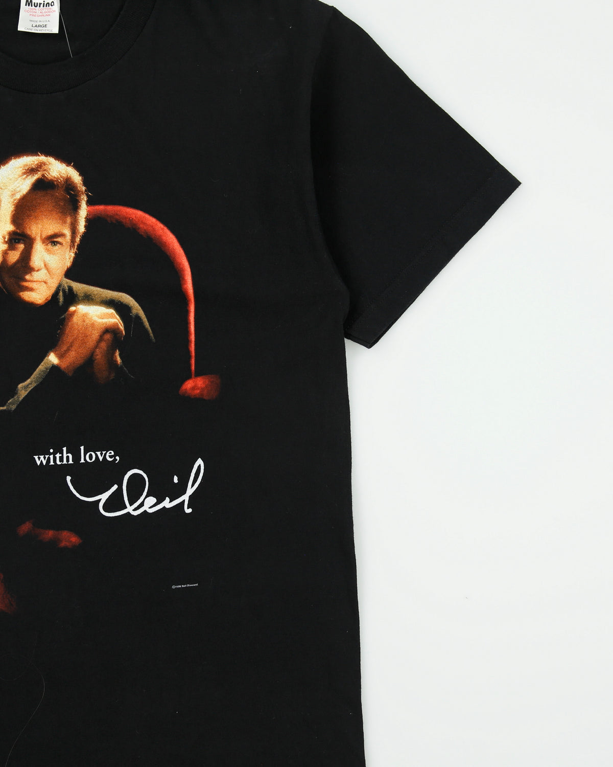 Vintage 1998 Neil Diamond 'With Love' World Tour Heavyweight Murina Made In USA Crewneck T-Shirt - L