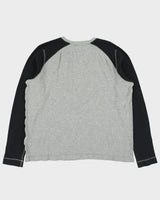Vintage Y2K 00s Nike Ath Dept. Heavyweight Boxy Crewneck Long Sleeve Waffle T-Shirt - L