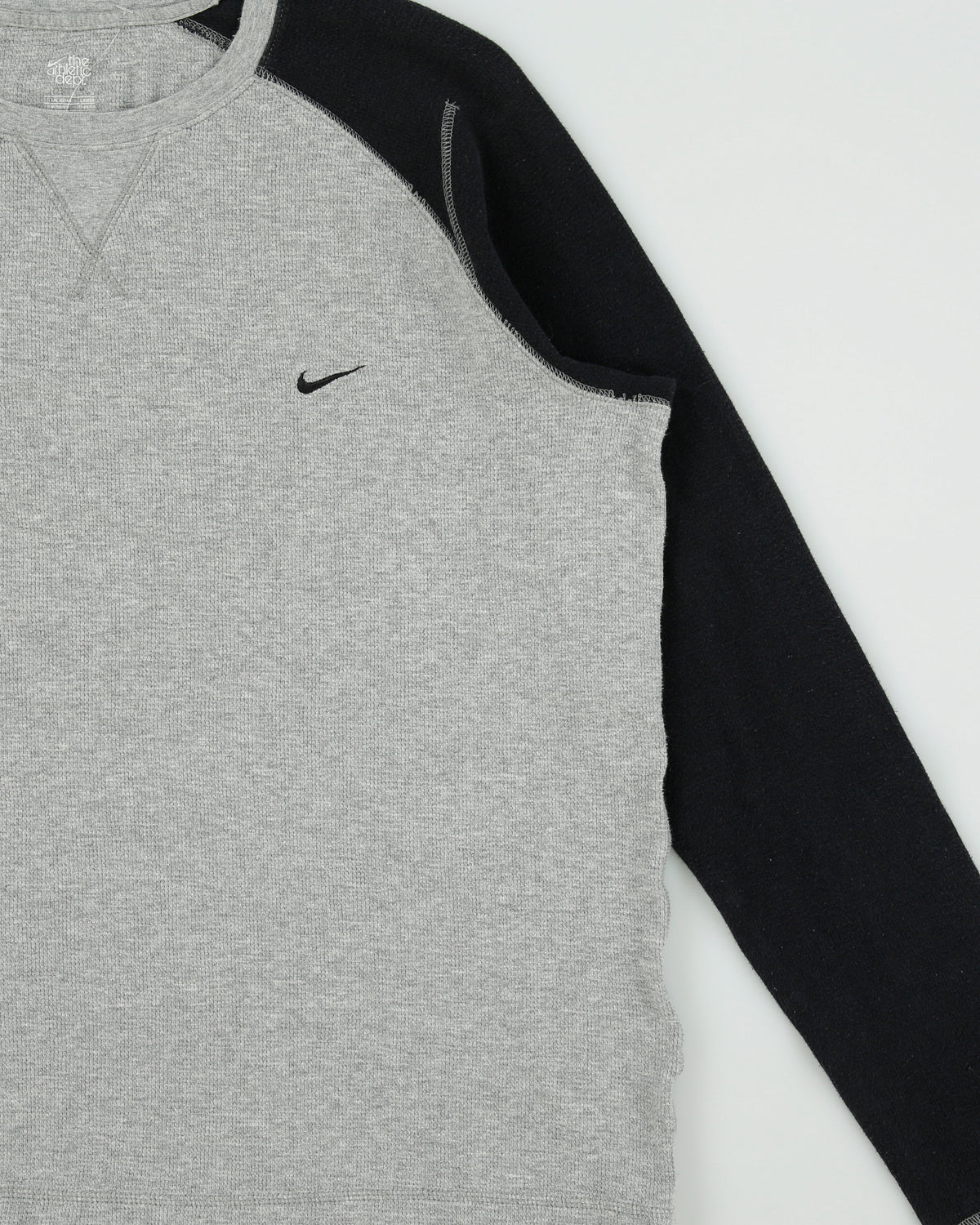Vintage Y2K 00s Nike Ath Dept. Heavyweight Boxy Crewneck Long Sleeve Waffle T-Shirt - L