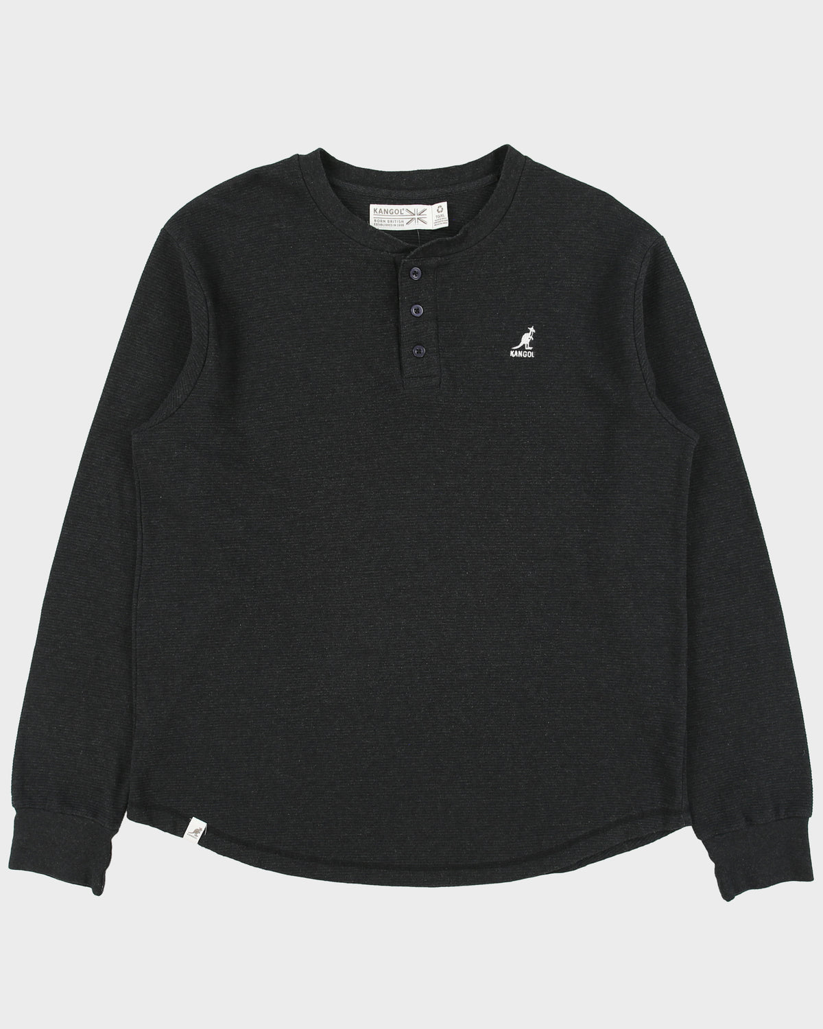 Vintage Y2K 00s Kangol Heavyweight Crewneck Long Sleeve Henley Waffle T-Shirt - XL