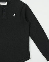 Vintage Y2K 00s Kangol Heavyweight Crewneck Long Sleeve Henley Waffle T-Shirt - XL