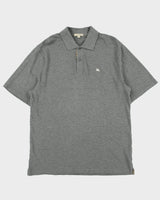 Vintage Y2K 00s Burberry Grey Marl Knight Nova Check Placket Short Sleeve Polo Shirt - L