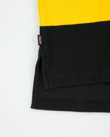 Vintage 1990s Polo Sport Ralph Lauren Striped Snap Button Long Sleeve Waffle Polo Shirt - L