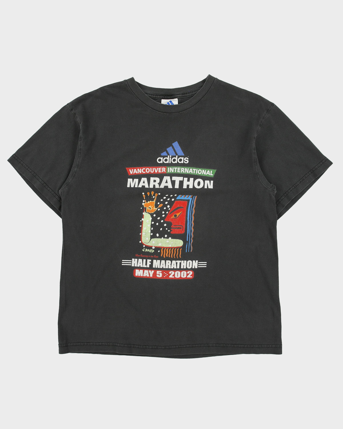 Vintage Y2K 2002 Adidas Vancouver International Marathon Heavyweight Made In America Crewneck T-Shirt - M