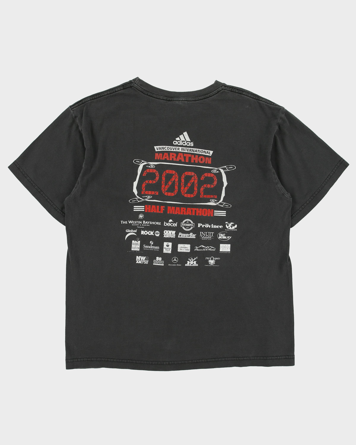 Vintage Y2K 2002 Adidas Vancouver International Marathon Heavyweight Made In America Crewneck T-Shirt - M