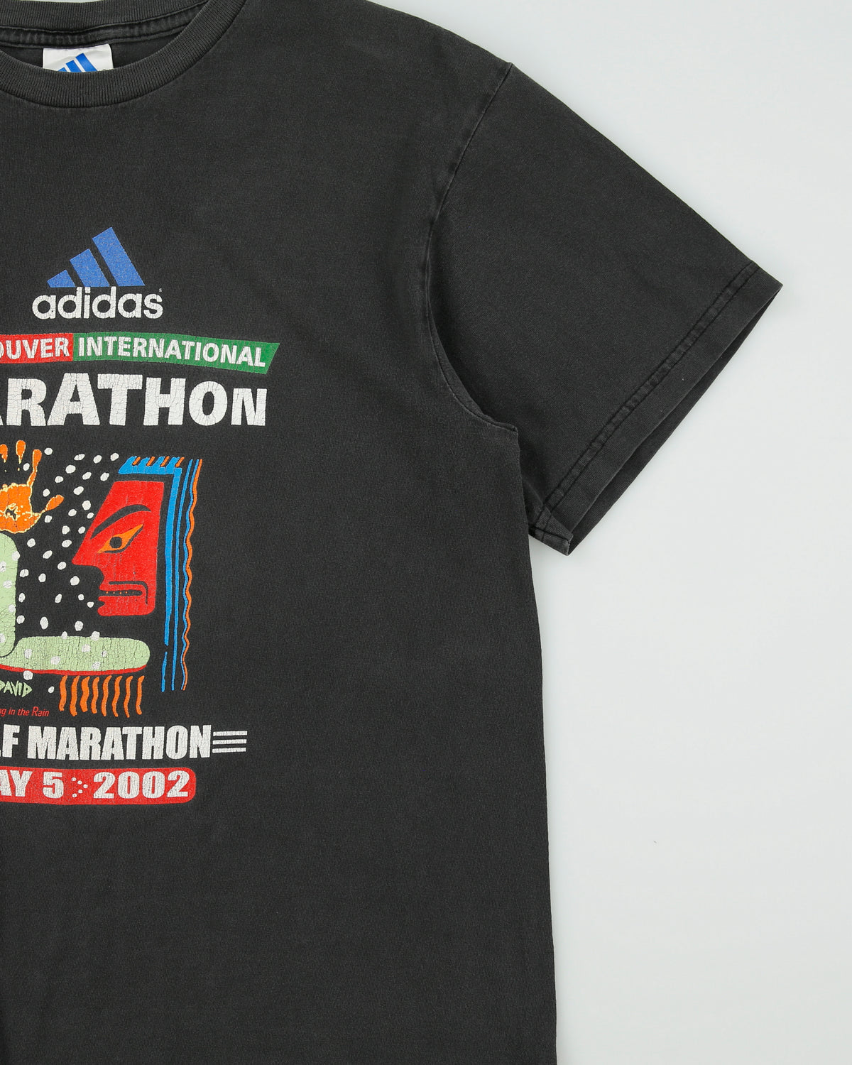 Vintage Y2K 2002 Adidas Vancouver International Marathon Heavyweight Made In America Crewneck T-Shirt - M