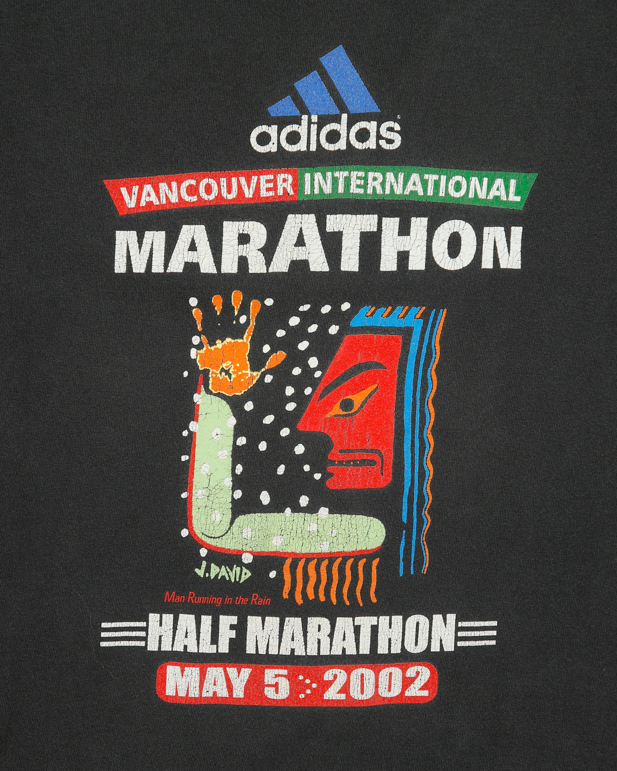 Vintage Y2K 2002 Adidas Vancouver International Marathon Heavyweight Made In America Crewneck T-Shirt - M