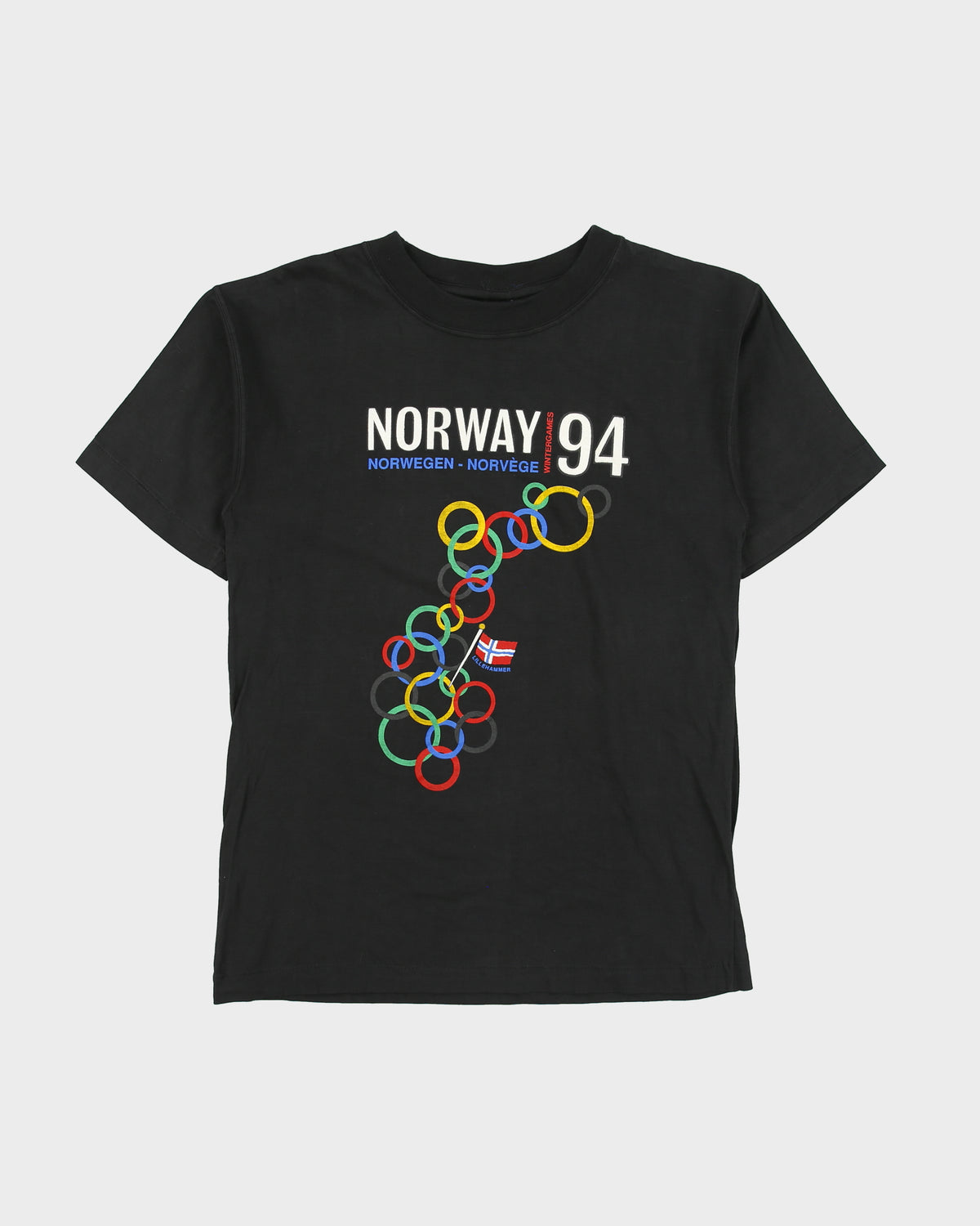 Vintage 1994 Lillehammer Norway Winter Olympics Heavyweight Single Stitch Crewneck T-Shirt - S