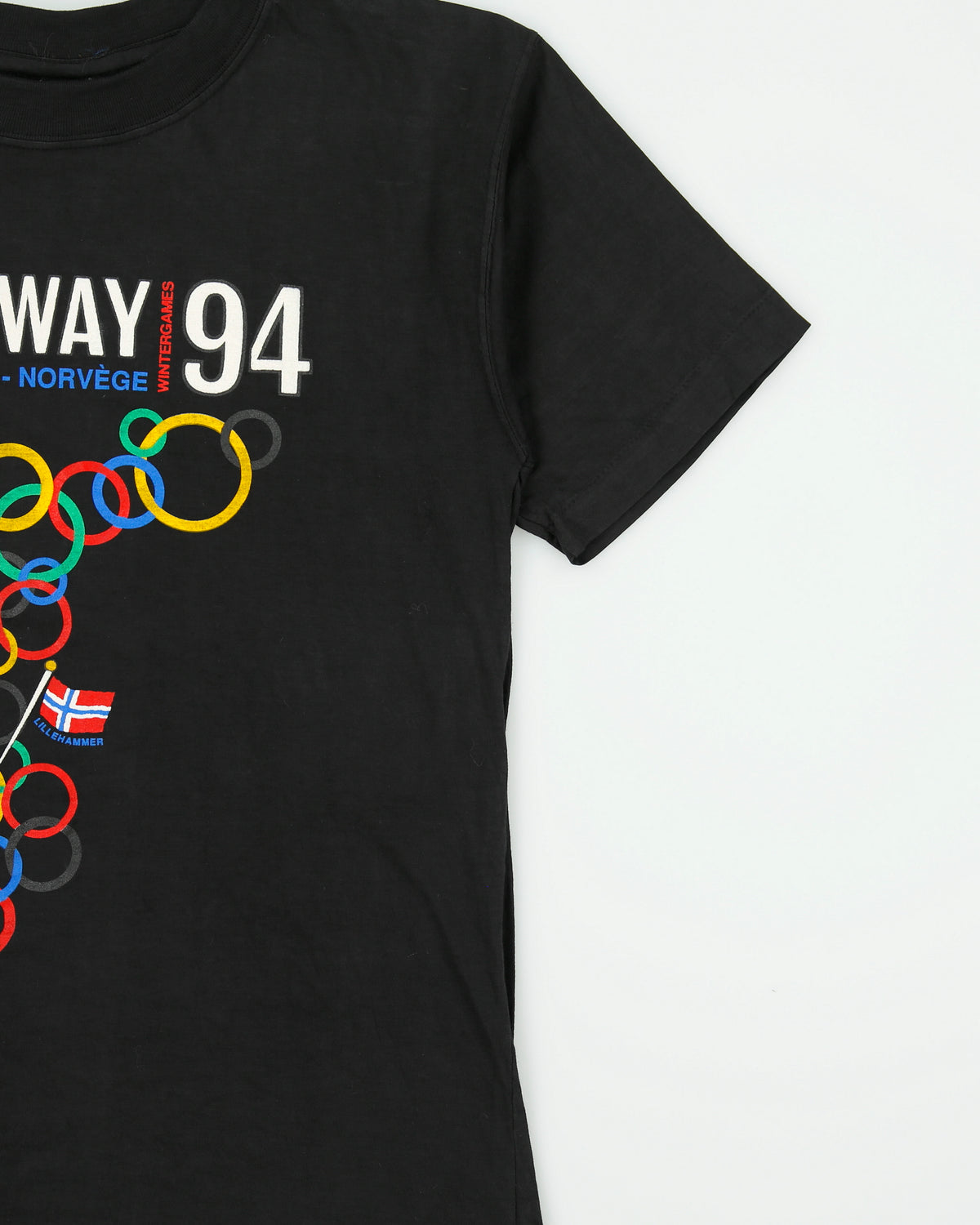 Vintage 1994 Lillehammer Norway Winter Olympics Heavyweight Single Stitch Crewneck T-Shirt - S