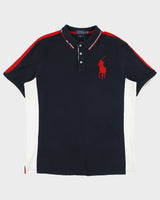 Vintage Polo Ralph Lauren Big Pony Striped Classic Fit Short Sleeve Polo Shirt - L