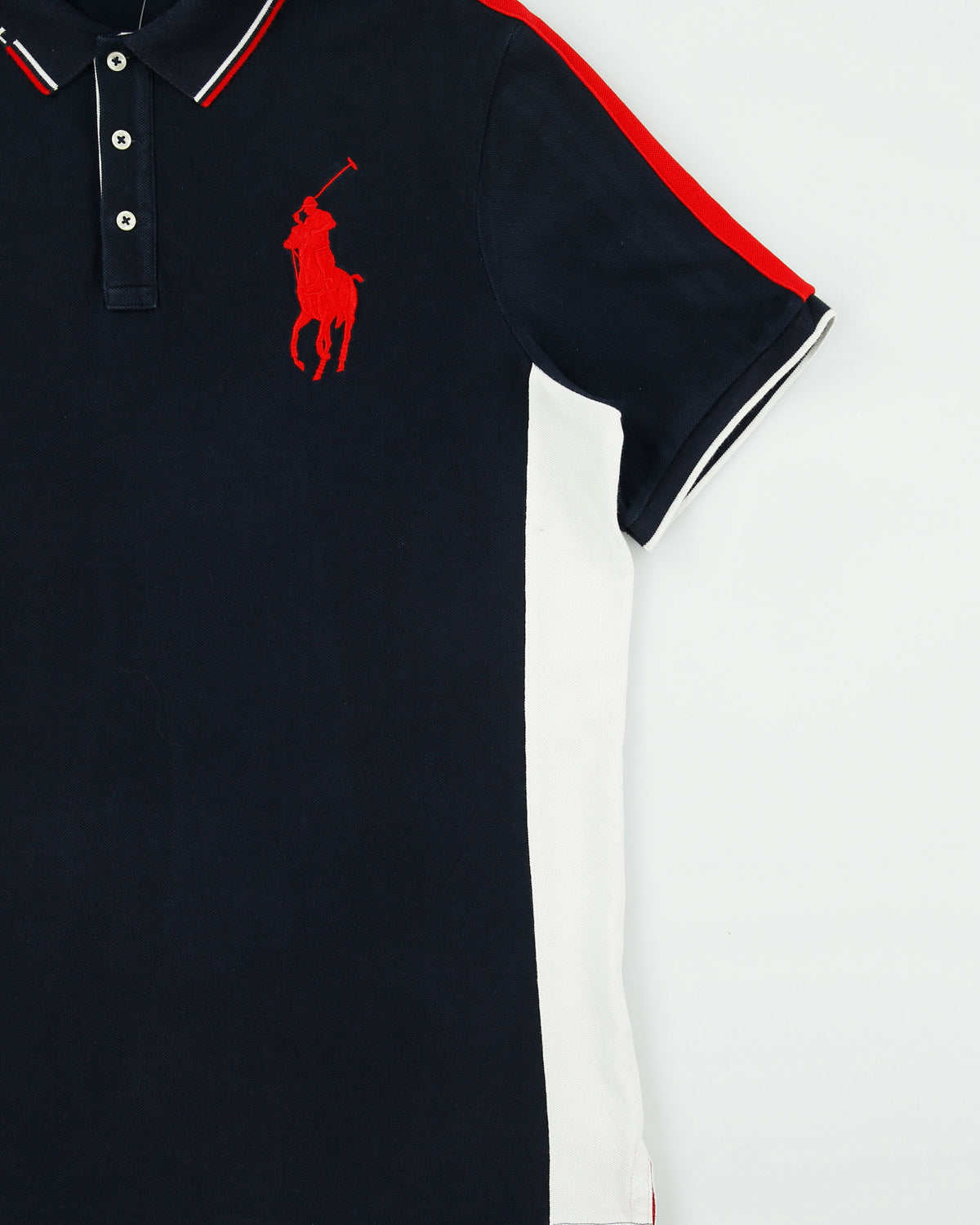 Vintage Polo Ralph Lauren Big Pony Striped Classic Fit Short Sleeve Polo Shirt - L