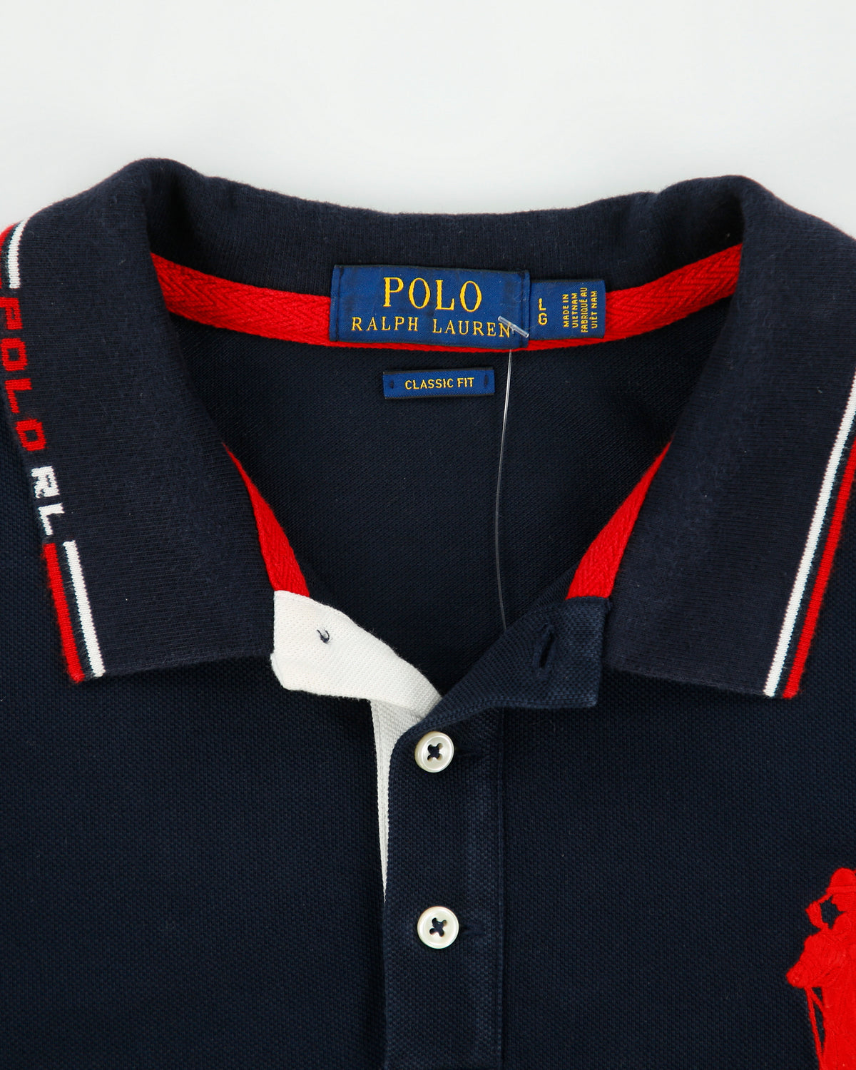 Vintage Polo Ralph Lauren Big Pony Striped Classic Fit Short Sleeve Polo Shirt - L