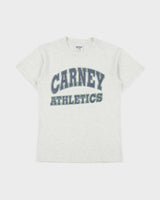 Vintage 1999 Carney Athletics Grey Marl Heavyweight Gildan Ultra Made In America Varsity Crewneck T-Shirt - M