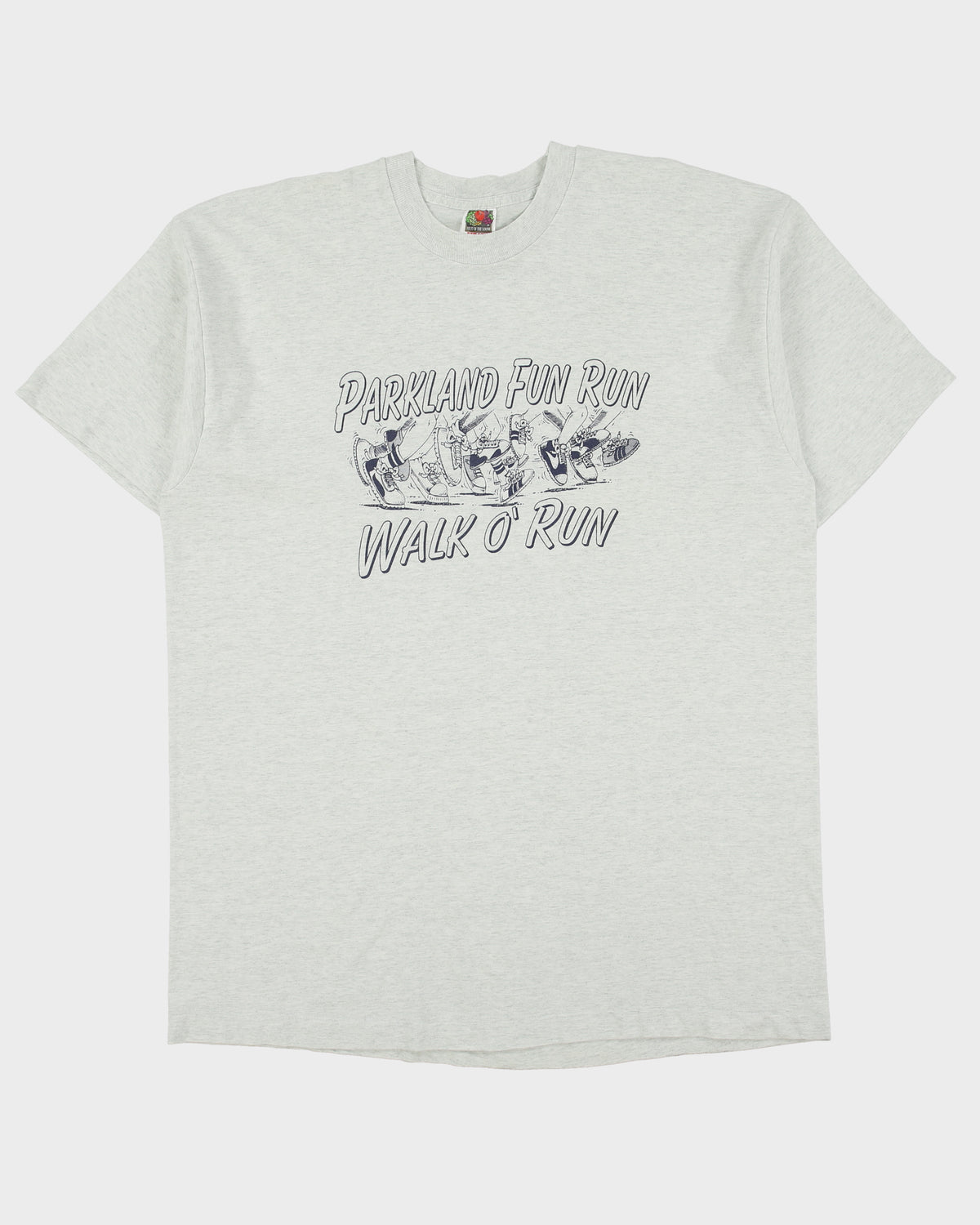 Vintage 1997 Parkland Fun Run Vancouver Heavyweight Grey Marl Single Stitch Made In USA Crewneck T-Shirt - XXL