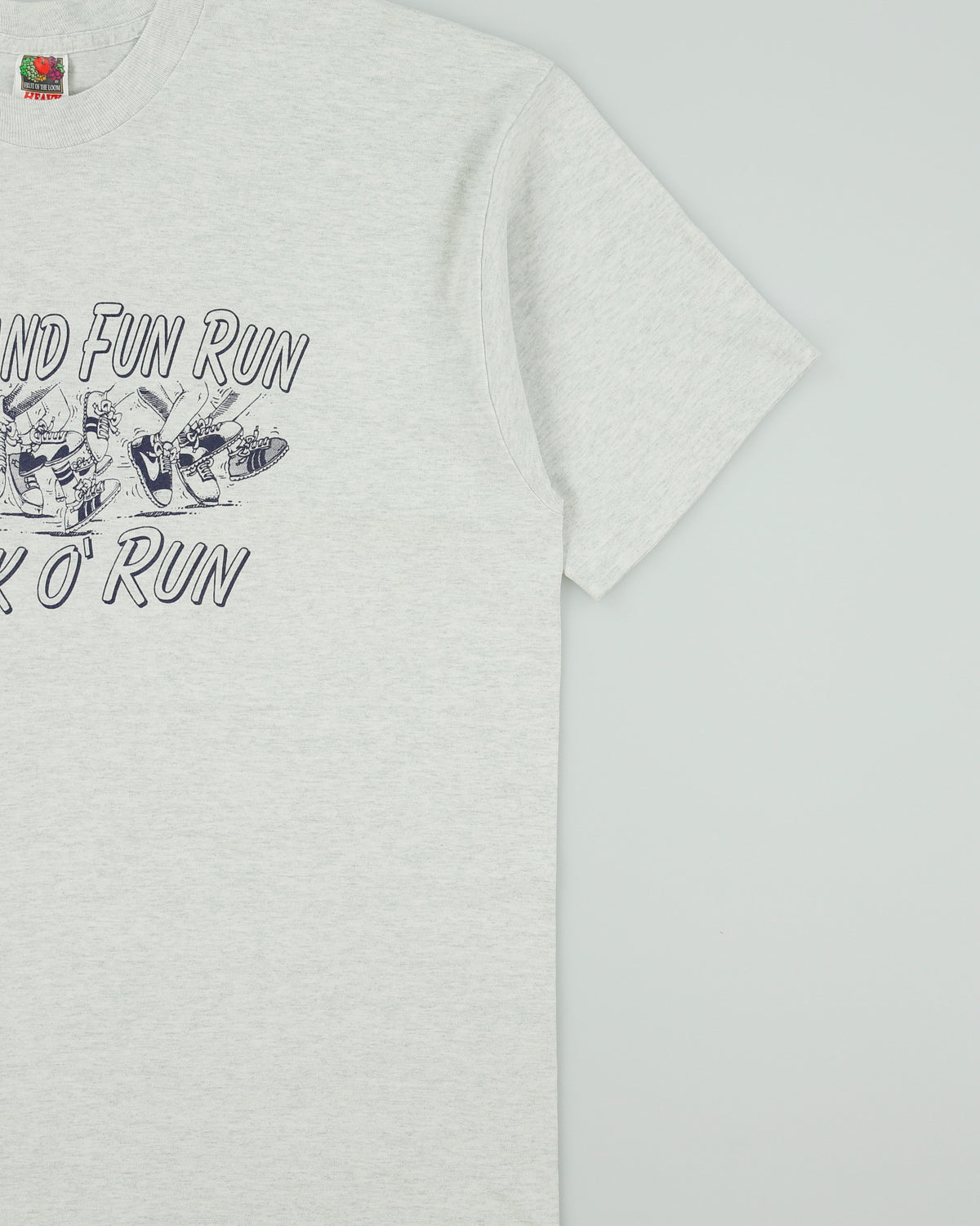 Vintage 1997 Parkland Fun Run Vancouver Heavyweight Grey Marl Single Stitch Made In USA Crewneck T-Shirt - XXL