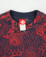 Vintage Y2K 00s Element Heavyweight AOP Crewneck Skater T-Shirt - M
