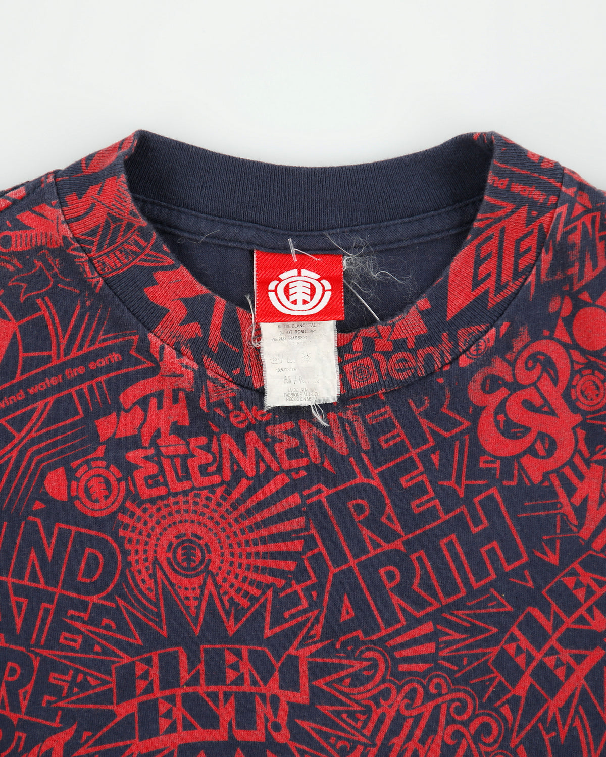 Vintage Y2K 00s Element Heavyweight AOP Crewneck Skater T-Shirt - M