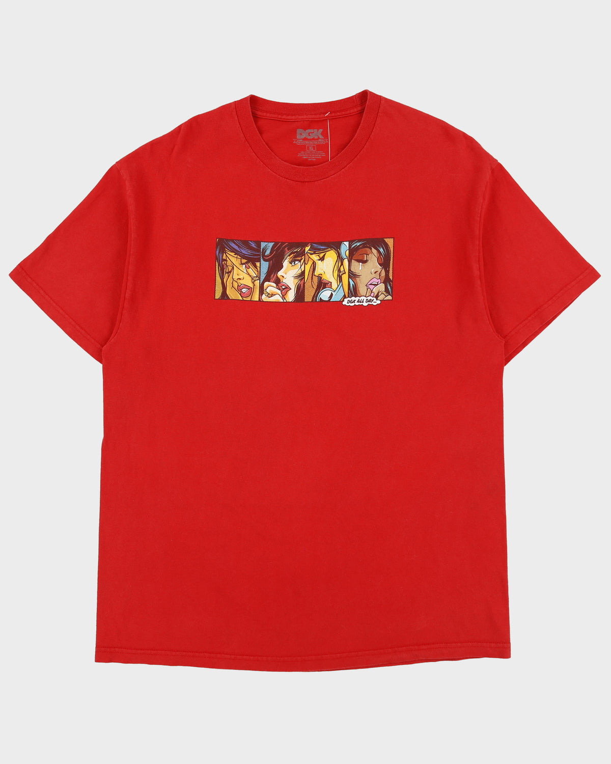 Vintage Y2K 00s DGK All Day Heavyweight Comic Strip Crewneck Skater T-Shirt - XL