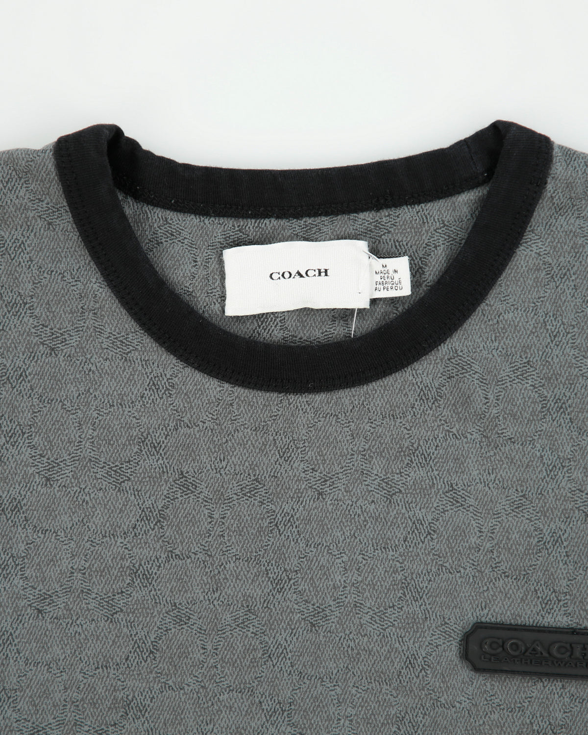 Coach Signature C Monogram Heavyweight Boxy Crewneck Logo T-Shirt - M