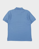 Vintage 1990s Valentino Jeans Steel Blue Embroidered Short Sleeve Polo Shirt - M