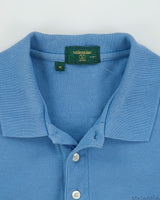 Vintage 1990s Valentino Jeans Steel Blue Embroidered Short Sleeve Polo Shirt - M