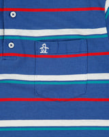 Vintage 1970s Grand Slam Penguin Muswingwear Striped Single Stitch Made In America Short Sleeve Polo Shirt - L