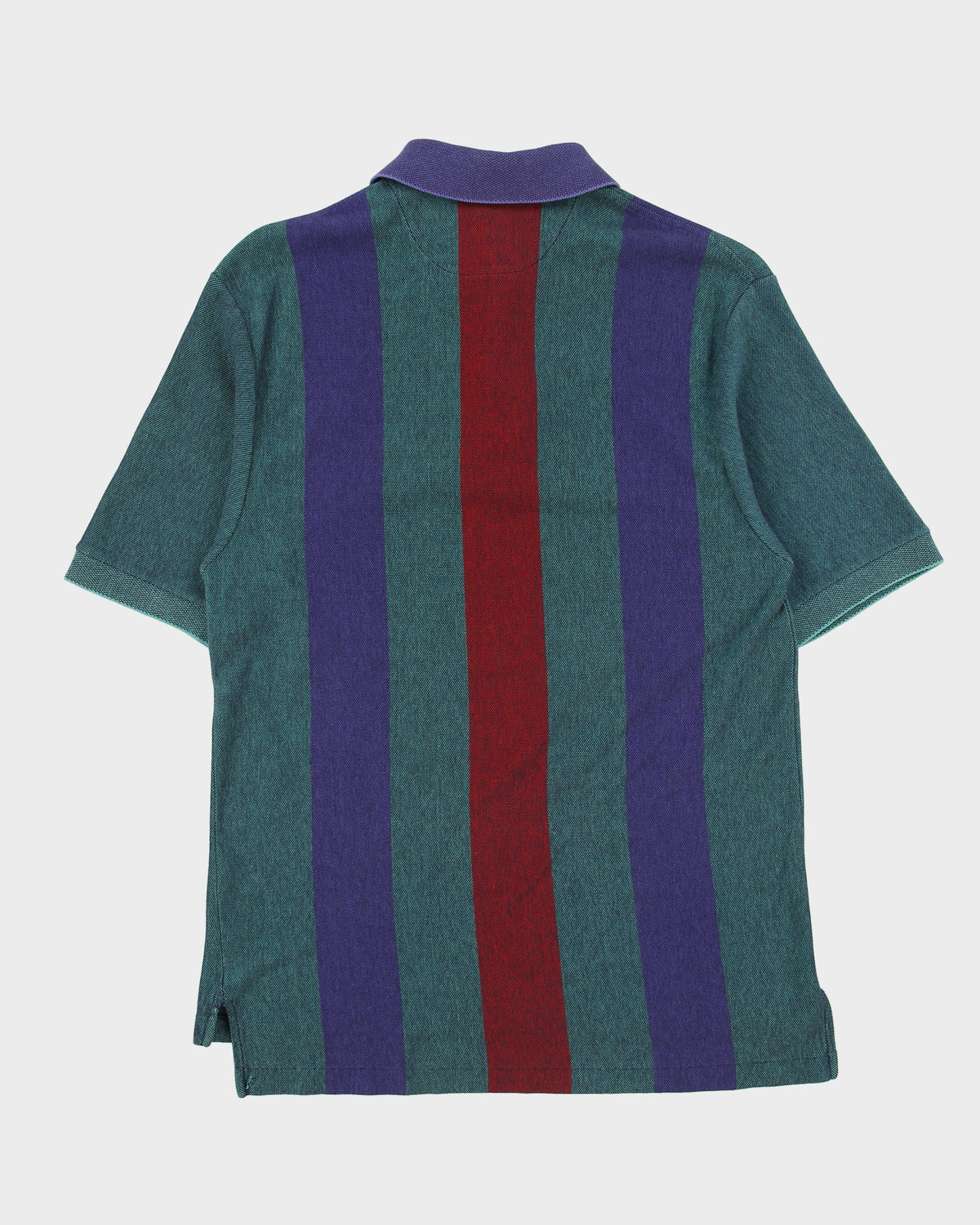 Vintage 1990s Lacoste Striped Classic Pique Single Stitch Made In USA Short Sleeve Polo Shirt - L