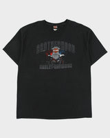 Vintage Harley Davidson Brotherhood New Dehli India Hanes Beefy Heavyweight Crewneck T-Shirt - XXL
