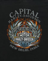 Vintage Harley Davidson Brotherhood New Dehli India Hanes Beefy Heavyweight Crewneck T-Shirt - XXL