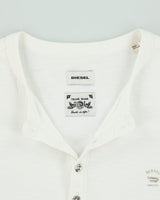 Vintage Y2K 00s Diesel Heavyweight Metal D Logo Long Sleeve Crewneck Henley T-Shirt - M