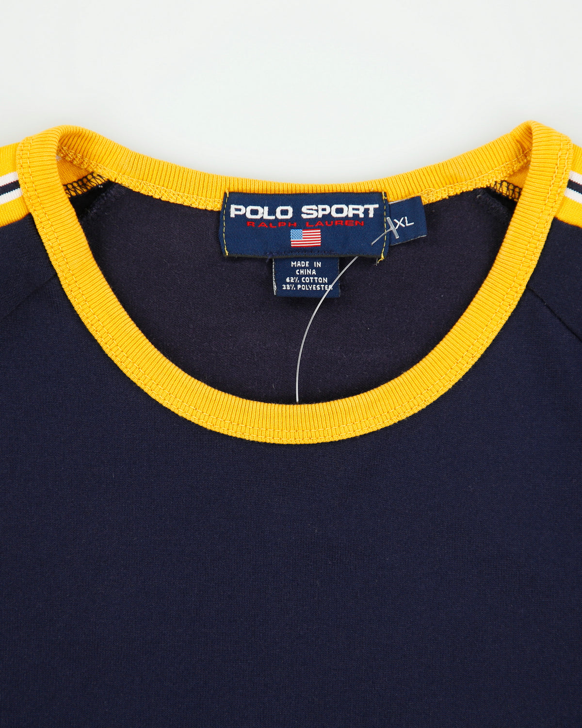 Vintage Y2K 00s Polo Sport Ralph Lauren Heavyweight Embroidered Action-Crafted Crewneck Ringer T-Shirt - XL