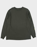 Vintage Carhartt Khaki Heavyweight Logo Sleeve Original Fit Crewneck T-Shirt - L