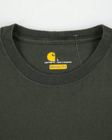 Vintage Carhartt Khaki Heavyweight Logo Sleeve Original Fit Crewneck T-Shirt - L