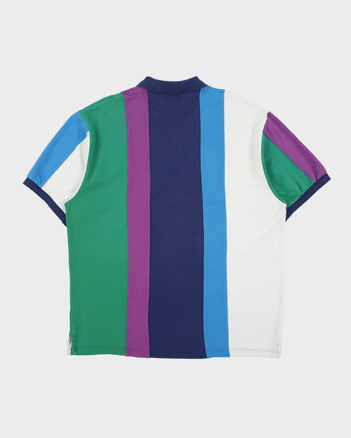 Vintage Chaps Ralph Lauren Colourblock Striped Short Sleeve Polo Shirt - L