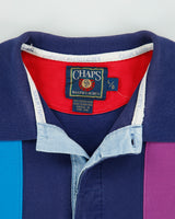 Vintage Chaps Ralph Lauren Colourblock Striped Short Sleeve Polo Shirt - L
