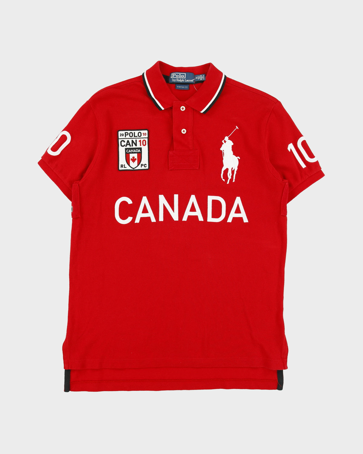 Vintage Polo Ralph Lauren Big Pony 2010 Olympics Team Canada Custom Fit Short Sleeve Polo Shirt - M