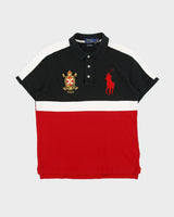 Vintage Polo Ralph Lauren Big Pony Crest Striped Custom Slim Fit Short Sleeve Polo Shirt - M