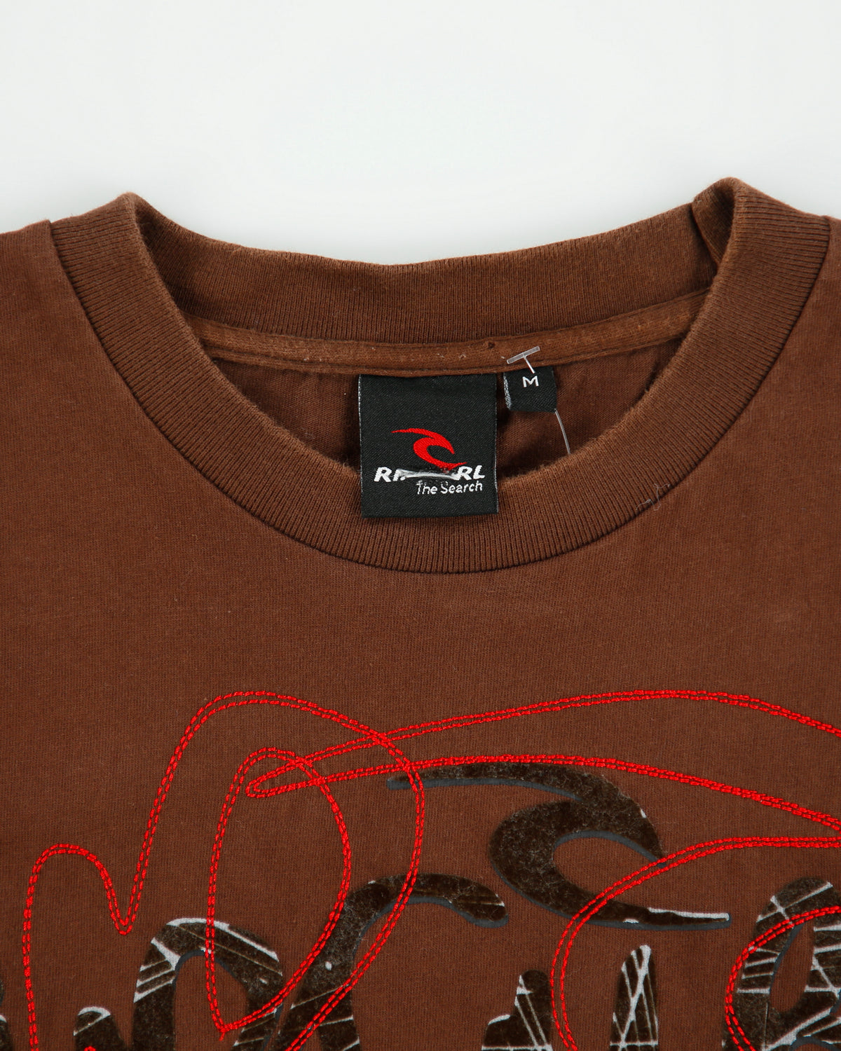 Vintage Y2K 00s Ripcurl The Search Heavyweight Embroidered Felt Logo Crewneck T-Shirt - M