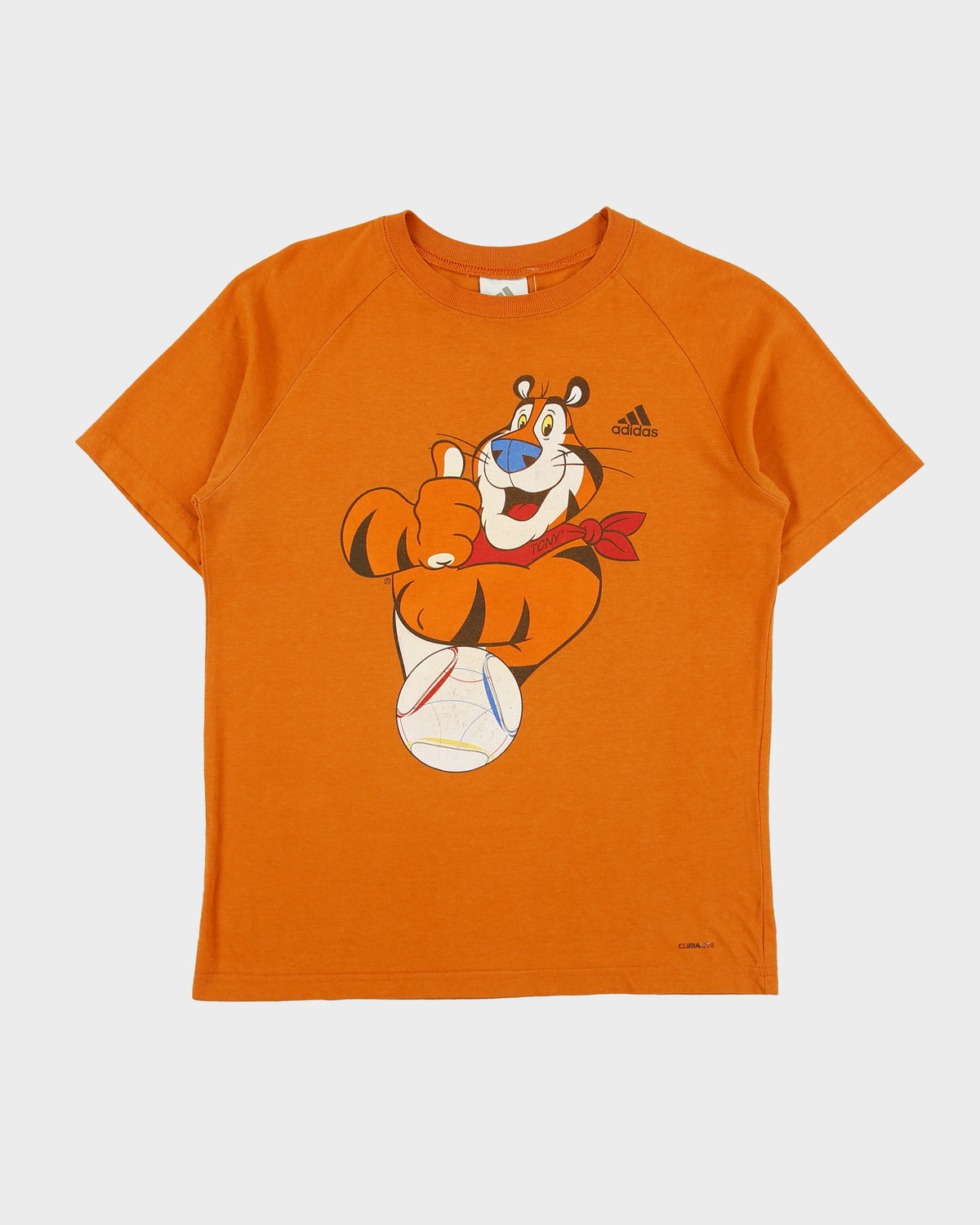 Vintage 1999 Adidas Kellogs Tony The Tiger Frosted Flakes Climalite Made In Canada Crewneck T-Shirt - L