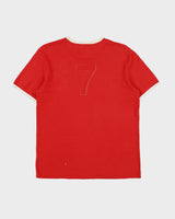Vintage Y2K 00s French Connection England Football 'Bend It Like FCUK' Heavyweight Crewneck Ringer T-Shirt - M