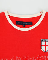 Vintage Y2K 00s French Connection England Football 'Bend It Like FCUK' Heavyweight Crewneck Ringer T-Shirt - M