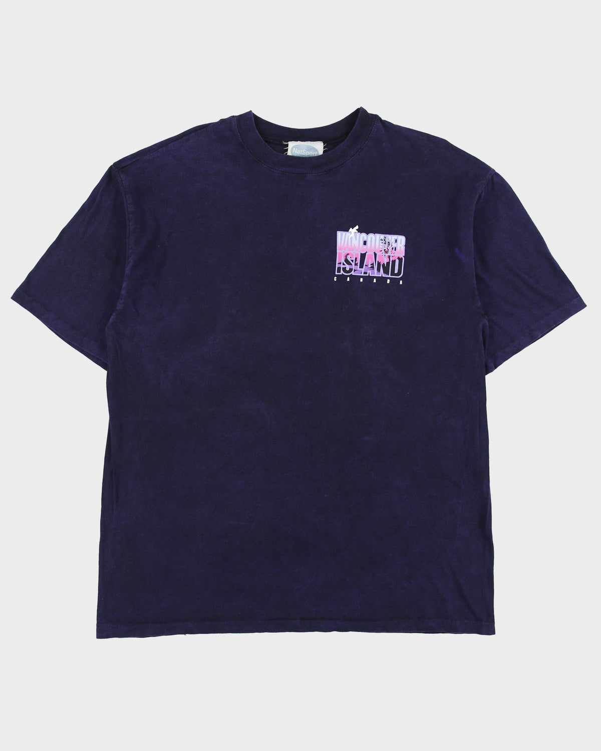 Vintage 1990s Vancouver Island Heavyweight Acid Wash Made In Canada Single Stitch Crewneck T-Shirt - XL