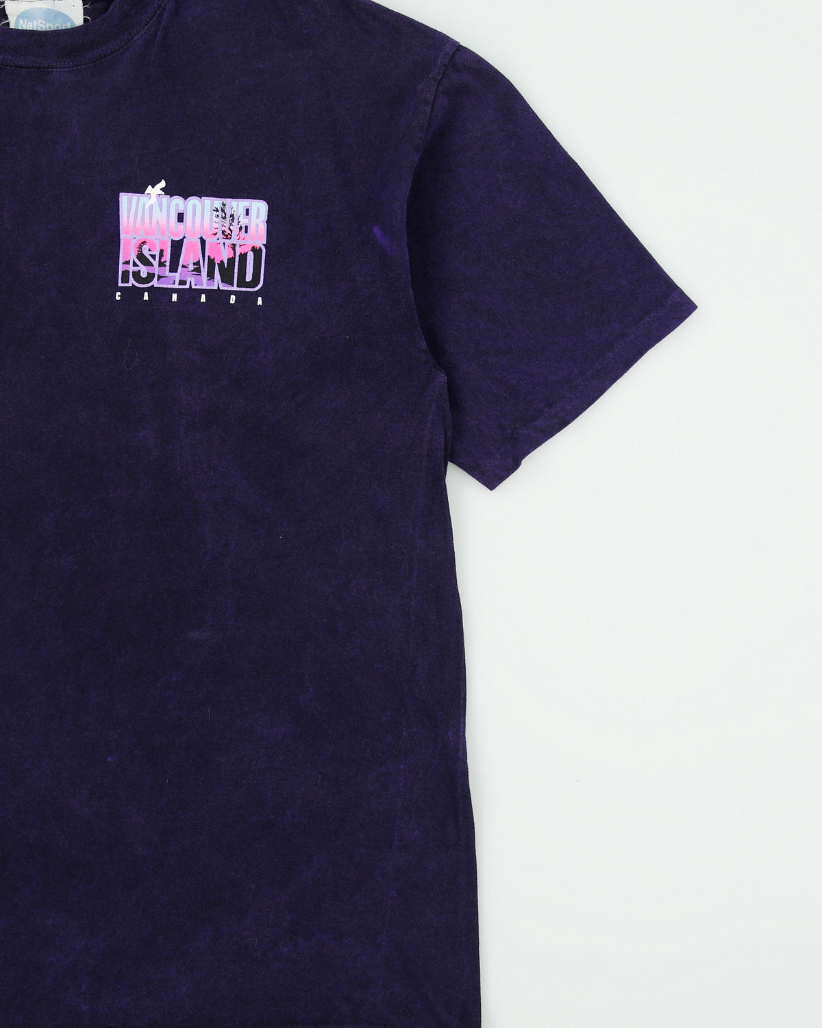 Vintage 1990s Vancouver Island Heavyweight Acid Wash Made In Canada Single Stitch Crewneck T-Shirt - XL