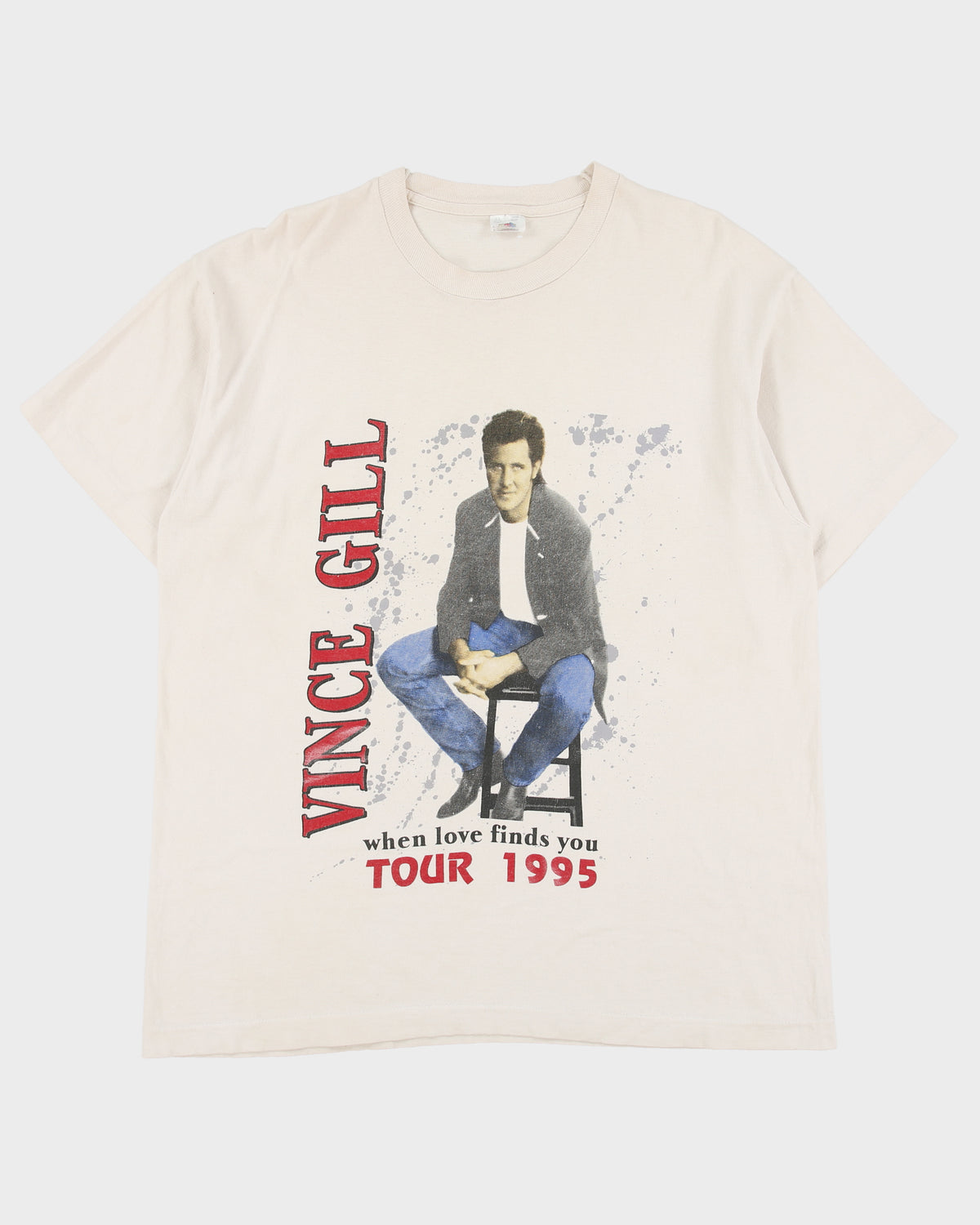 Vintage 1995 Vince Gill When Love Finds You World Tour Heavyweight Made In USA Single Stitch Crewneck T-Shirt - XL