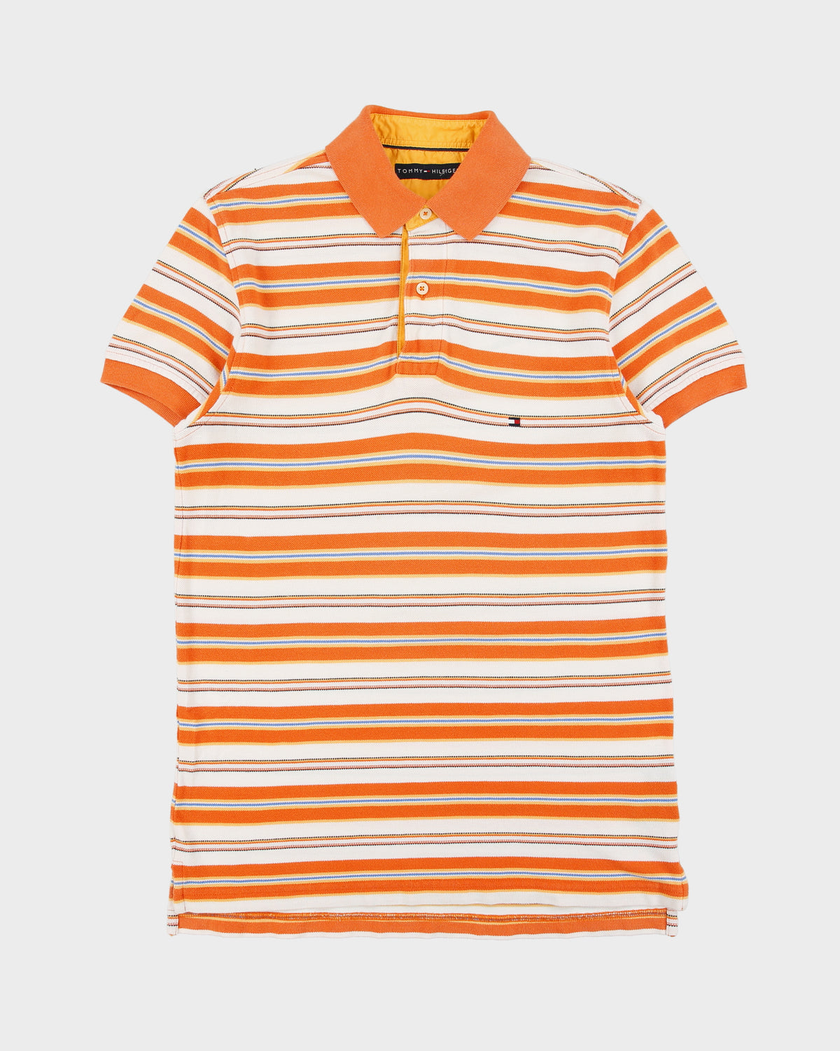 Vintage Y2K 00s Tommy Hilfiger Classic Striped Short Sleeve Polo Shirt - M