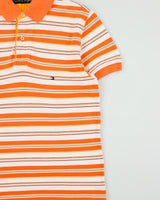 Vintage Y2K 00s Tommy Hilfiger Classic Striped Short Sleeve Polo Shirt - M